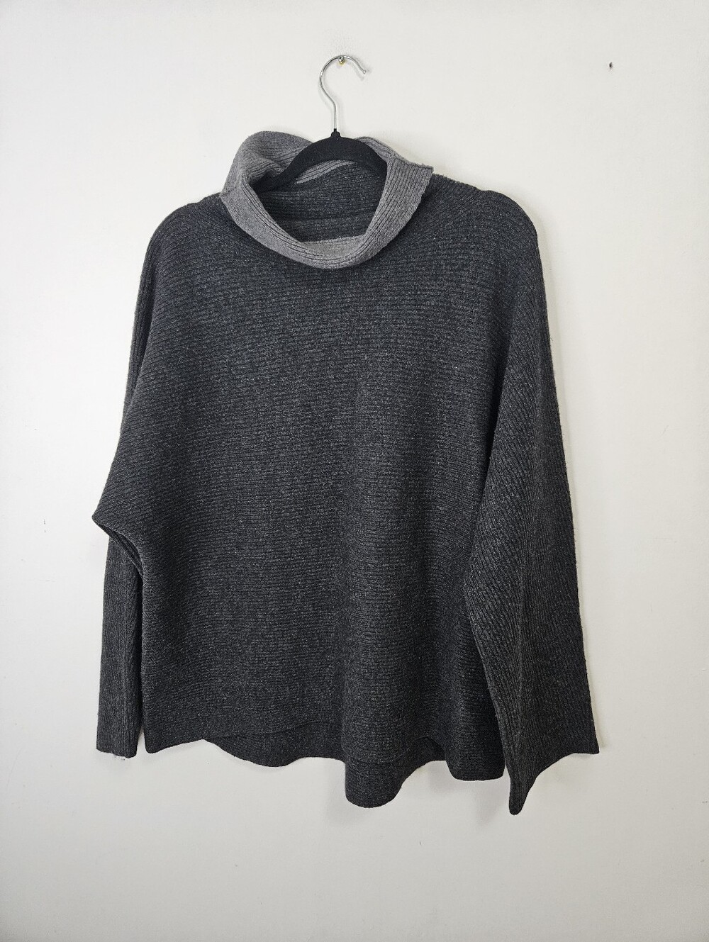 Vince Wool Cashmere Sweater Sz L Grey Dolman Sleeves